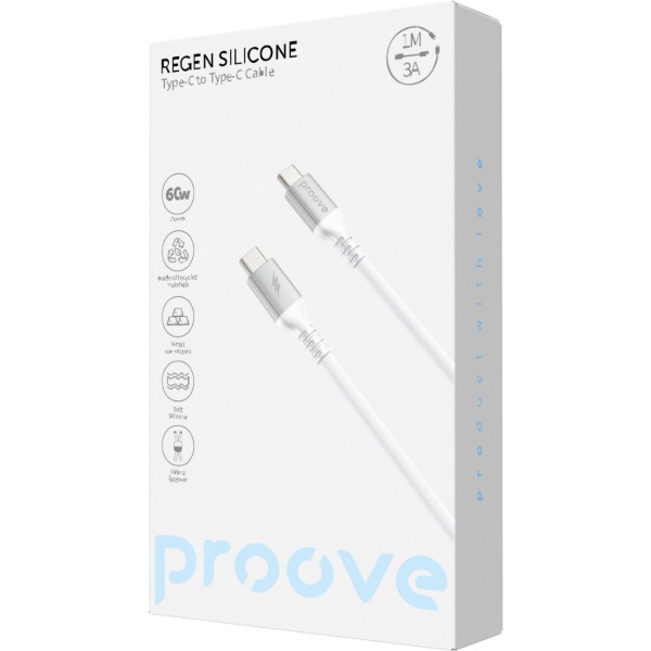 Фото - Кабель Proove ReGen Silicone Type-C 60W 1m White (CCRS60002202)